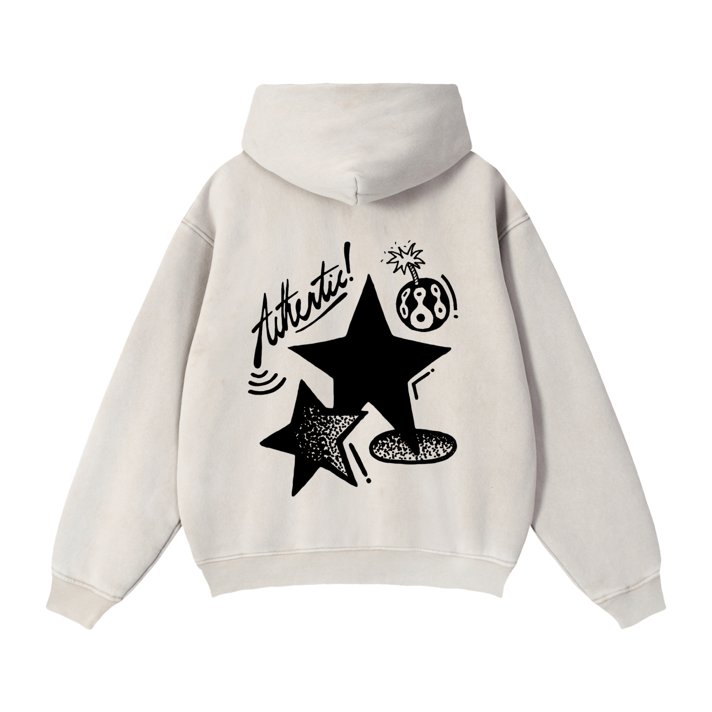 "Authentic!" Zip Hoodie (Cream)