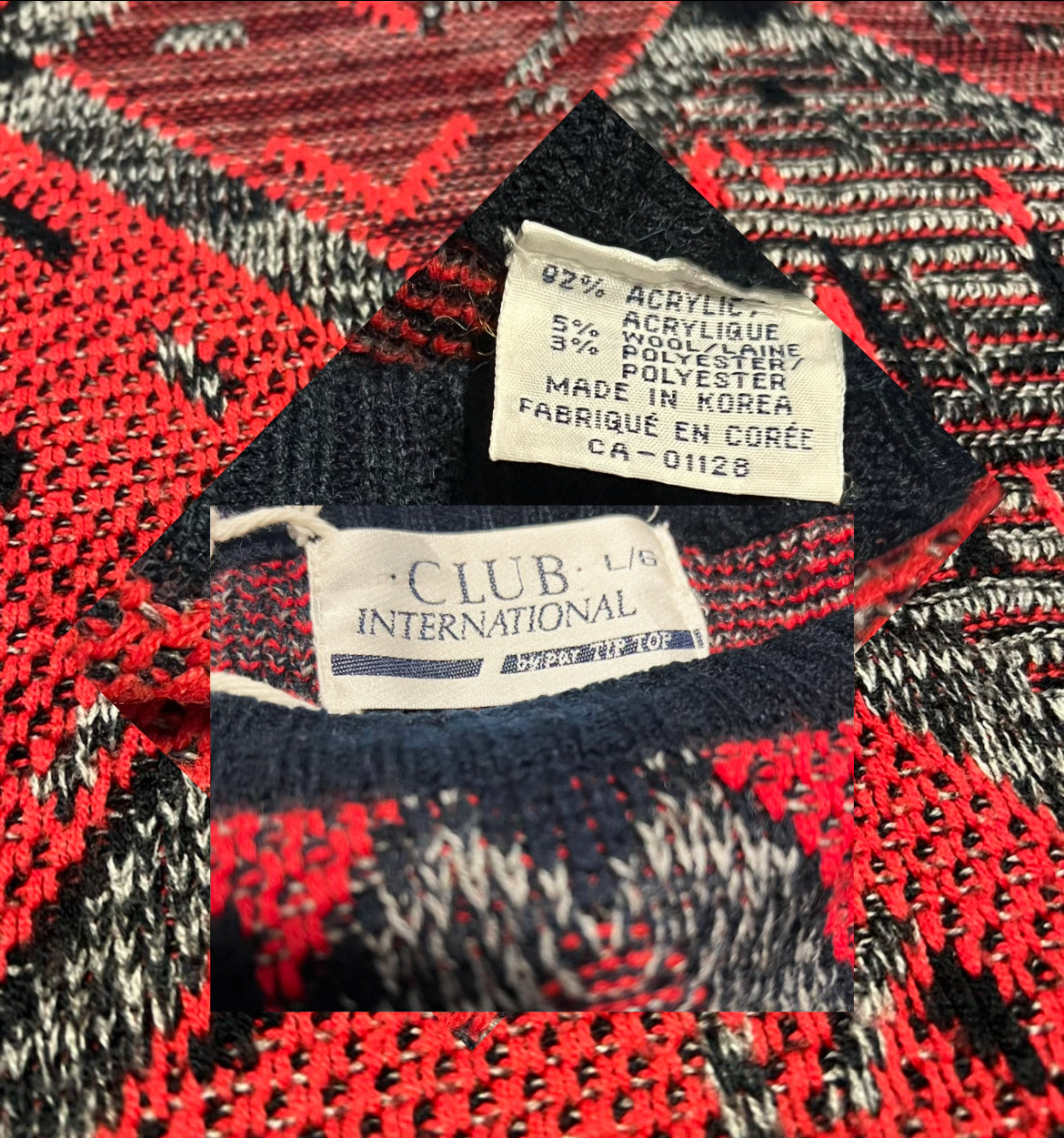 Vintage 90's "Club International" Sweater